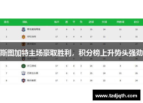 斯图加特主场豪取胜利，积分榜上升势头强劲